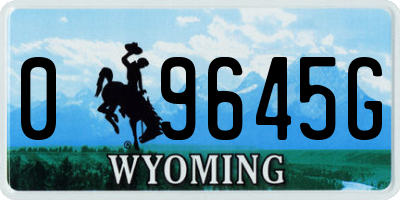 WY license plate 09645G