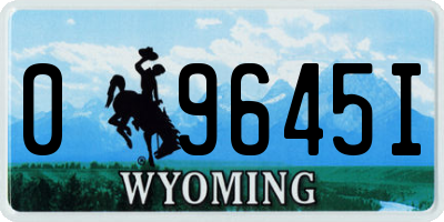 WY license plate 09645I