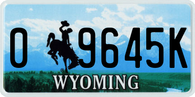 WY license plate 09645K