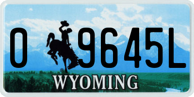 WY license plate 09645L