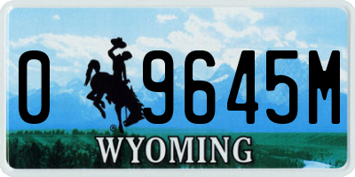 WY license plate 09645M
