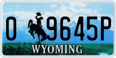 WY license plate 09645P