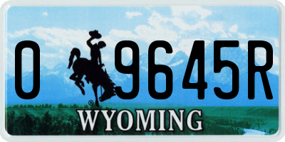 WY license plate 09645R