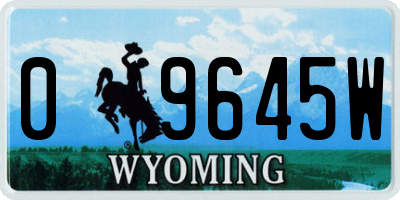 WY license plate 09645W