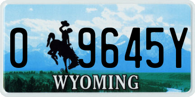 WY license plate 09645Y