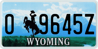 WY license plate 09645Z