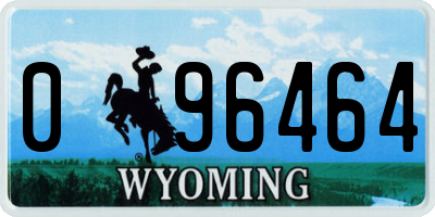WY license plate 096464