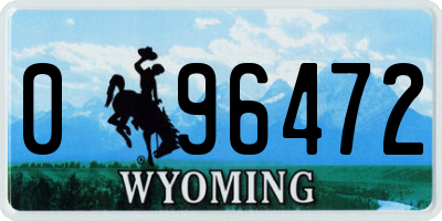 WY license plate 096472