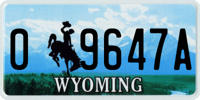 WY license plate 09647A