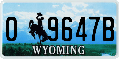 WY license plate 09647B