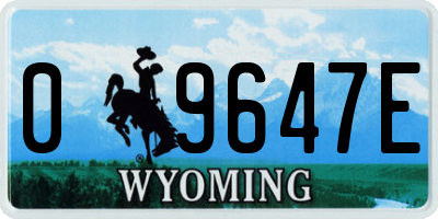 WY license plate 09647E