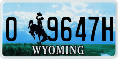 WY license plate 09647H