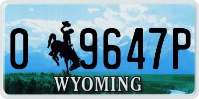 WY license plate 09647P