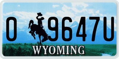 WY license plate 09647U