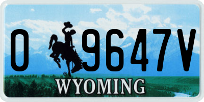 WY license plate 09647V