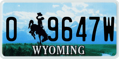 WY license plate 09647W
