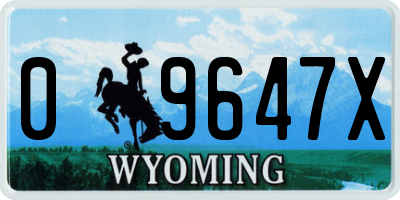WY license plate 09647X