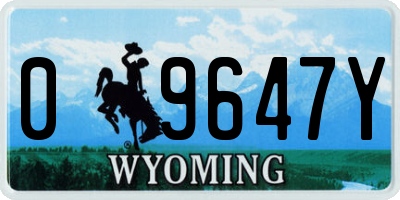 WY license plate 09647Y