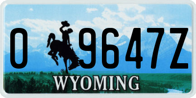 WY license plate 09647Z