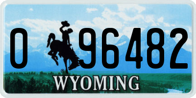 WY license plate 096482