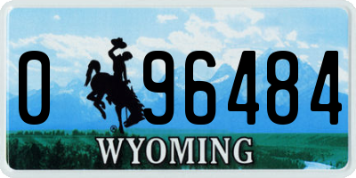 WY license plate 096484