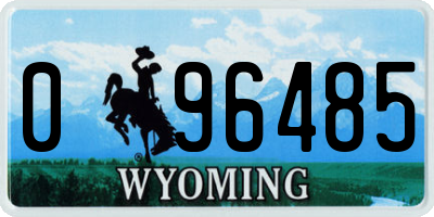 WY license plate 096485