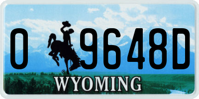 WY license plate 09648D