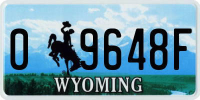 WY license plate 09648F