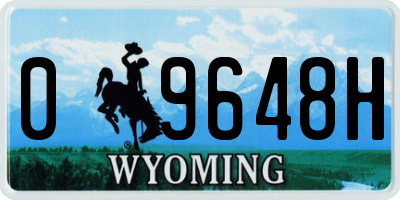 WY license plate 09648H