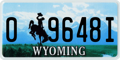 WY license plate 09648I
