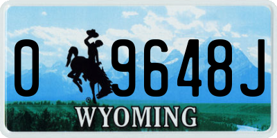 WY license plate 09648J
