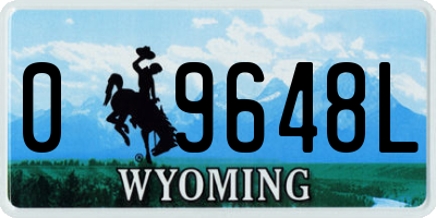 WY license plate 09648L