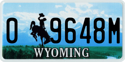 WY license plate 09648M