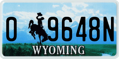 WY license plate 09648N