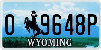 WY license plate 09648P