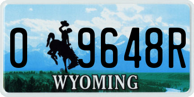 WY license plate 09648R