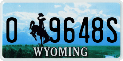 WY license plate 09648S
