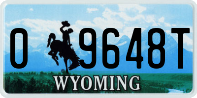 WY license plate 09648T