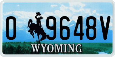 WY license plate 09648V