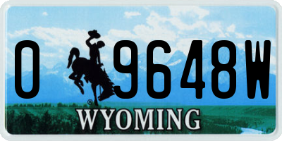 WY license plate 09648W