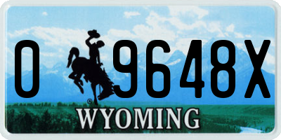 WY license plate 09648X