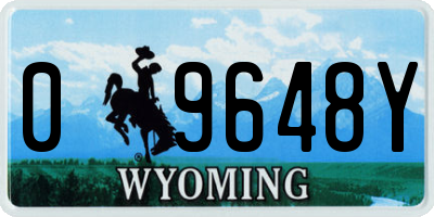 WY license plate 09648Y