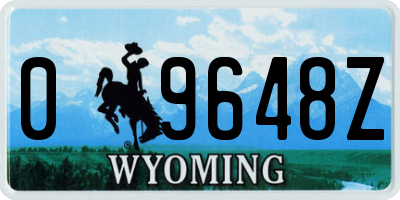 WY license plate 09648Z