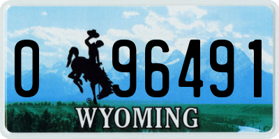 WY license plate 096491