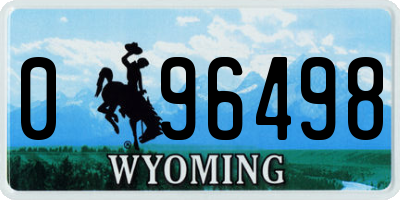WY license plate 096498