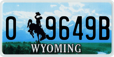 WY license plate 09649B