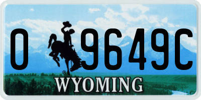 WY license plate 09649C