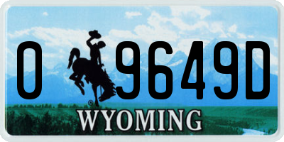WY license plate 09649D