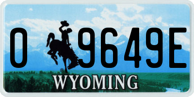 WY license plate 09649E