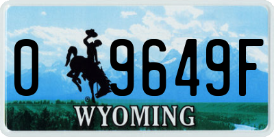 WY license plate 09649F